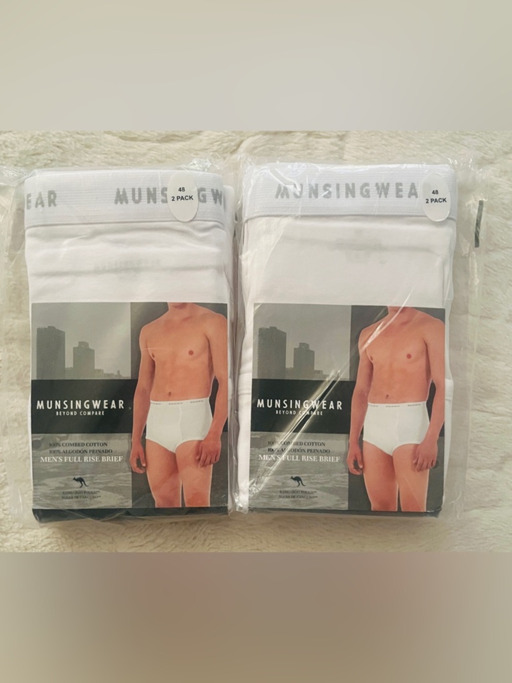 Munsingwear Men' two sets of 2Pack Full Rise Kangaroo Pouch Briefs Underwear 48